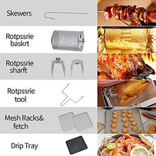 Load image into Gallery viewer, Fit Choice 2021 12.7 Quart 10 in 1 XLarge Capacity Air Fryer Oven, 10 Accessories, 10 Easy Presets W/ Digital Touch Screen Controls &amp; Integrated Digital Temperature Probe, Advanced Program, Sear, Stage, Preheat, Delay, Warm, Rotisserie, W/Light, Come W/ N
