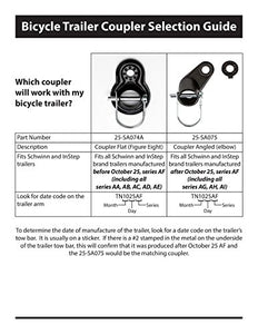 Coupler Attachments for Instep and Schwinn Bike Trailers, Flat Coupler for a Wide Range of Bicycle Sizes, Models, and Styles