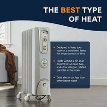 Load image into Gallery viewer, De'Longhi Comfort Temp Full Room Radiant Thermostat, 3 Heat Settings, Energy Saving, Safety Features, Nice for Home with Pets/Kids, 27" x 6.5" x 15.5", Light Gray
