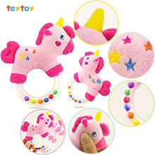 Load image into Gallery viewer, teytoy 2pcs Soft Baby Rattles, Pink Horse &amp; Angel Pig Baby Girl Toy 3 6 9 12 Month Baby Shower
