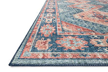 Load image into Gallery viewer, Loloi ll Skye Collection Printed Distressed Vintage Area Rug, 7'-6" x 9'-6", Turquoise/Terracotta

