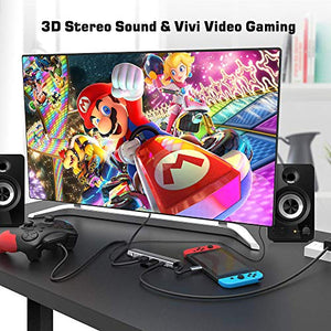 RREAKA Nintendo Switch Dock Portable Switch Charging Dock 4K HDMI TV Adapter Switch Docking Station Charger with USB 3.0 Dock 3.5mm Headphone Audio (Upgraded System)