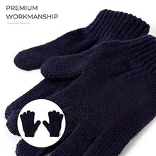 Load image into Gallery viewer, accsa Toddler Kids Boy Knit Winter Beanie Hat &amp; Glove Set Dino Monster Crocodile (Navy, 6-9 Years)
