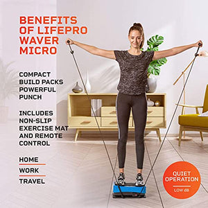 LifePro Waver Micro Whole Body Vibration Plate Exercise Machine - Portable Exercise Equipment for Whole Body Fitness, Lymphatic Drainage, Weight Loss - Vibration Platform Machine, Max Weight 220 lbs