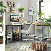 Load image into Gallery viewer, VASAGLE L-Shaped Computer Desk, 58-Inch Corner Desk for Study, Home Office Writing Workstation, Gaming Table, Space-Saving, Easy Assembly, Industrial Design, Rustic Brown and Black ULWD73X
