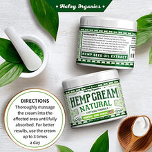 Load image into Gallery viewer, Haley Organics Hemp Cream - Made in USA - Natural Hemp Oil Extract Cream - for Discomfort in Knees, Back, Elbow and Joint - Muscle Cream infused with Arnica Extract oil, MSM and Menthol - 4 Fl Oz
