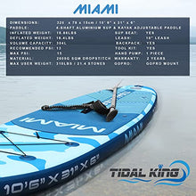 Load image into Gallery viewer, Tidal King Miami 10&#39; 6&quot; Stand Up Paddle Board ISUP - with Adjustable Paddle, Top Accessories - Pump, Leash &amp; Backpack - Standard SUP or Kayak Kit Options (SUP/Kayak)
