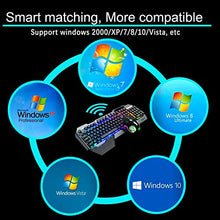 Load image into Gallery viewer, Wireless Gaming Keyboard and Mouse,RGB Backlit Rechargeable Keyboard Mouse with 4800mAh Battery Metal Panel,Removable Hand Rest Mechanical Feel Keyboard and 7 Color Gaming Mute Mouse for PC Gamer
