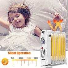 Load image into Gallery viewer, COSTWAY Oil Filled Radiator Heater, 700W Portable Space Heater with Adjustable Thermostat, Overheat Protection, Electric Heater for Bedroom, Indoor use
