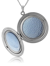 Load image into Gallery viewer, Amazon Collection Sterling Silver Round Embossed Antique Finish Locket Necklace, 20&quot;
