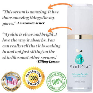 Collagen Peptides Face Serum 30 ml - Anti Aging Skin Care Facial Serum - Collagen Booster Tri Peptide Firming Serum | Wrinkles Reducer & Fine Lines Improves Elasticity