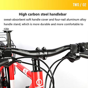 GYZLZZB Ten Knife Wheels Adult 26 Inch 21-Speed Bicycle Full Suspension Gears Dual Disc Brakes Mountain Bicycle, High-Carbon Steel Outdoors Mountain Bike with Shelves and Fenders(Red)