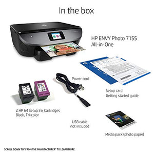 HP Envy Photo 7155 All in One Photo Printer with Wireless Printing, Instant Ink Ready (K7G93A) (Renewed)