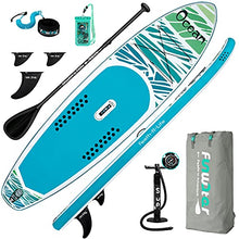 Load image into Gallery viewer, FEATH-R-LITE Inflatable Stand Up Paddle Board 10&#39;5&#39;&#39;x33&#39;&#39;x6&#39;&#39; Ultra-Light (18.9lbs) ISUP with Paddleboard Accessories,Fins,Adjustable Paddle, Pump,Backpack, Leash, Waterproof Phone Bag
