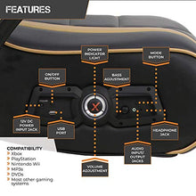 Load image into Gallery viewer, X Rocker 24K 2.1 BT Floor Rocker Gaming Chair, 36.2" x 20.8" x 31.5", Black/Gold
