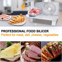 Load image into Gallery viewer, WERISE Meat Slicer Electric Deli Food Slicer for Home Use with 6.7&#39;&#39; Removable Stainless Steel Blade and Non-Slip Feet, Adjustable Thickness for Meat, Cheese, Bread,110V
