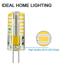 Load image into Gallery viewer, Rayhoo 10pcs G4 LED Bulbs JC Bi-Pin Base Light Bulbs 3W AC/DC 12V 20W-30W T3 Halogen Bulb Replacement Landscape Bulbs(Warm White 3000K)
