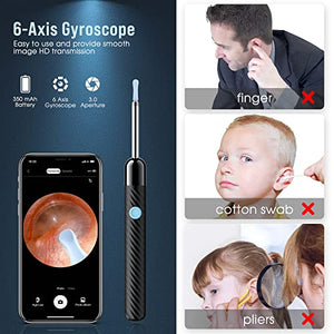 Ear Wax Removal - Earwax Remover Tool with 8 Pcs Ear Set - Ear Cleaner with Camera - Earwax Removal Kit with Light - Ear Camera with 6 Ear Spoon - Ear Cleaner for Kids, Adults & Pets