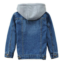 Load image into Gallery viewer, Banibear Toddler Boys Hooded Denim Jacket Coat Kids Children Zipper Windproof Hoodie Outerwear, Blue, Size 4-5 Years(Tag110)
