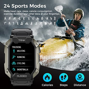 Kospet Smart Watches for Men – Bluetooth Call (Answer/Make Call) 5ATM Waterproof Fitness Watch Tracker for Android iOS iPhones with Heart Rate Blood Pressure - 1.72" Tactical Outdoor Sports Smartwatch