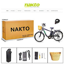 Load image into Gallery viewer, NAKTO 26" City Electric Bicycle Assisted Bicycle for Men with Removable 36V 10A Large Capacity Lithium Battery Ebike and Charger
