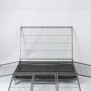 Homey Pet 43" Stackable or Non-Stackable Heavy Duty Cage W/Feeding Door, Casters and Tray (Stackable Economic)