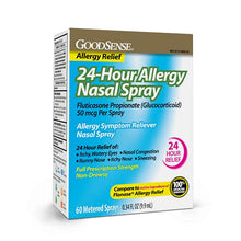 Load image into Gallery viewer, GoodSense 24-Hour Allergy Relief Nasal Spray, Fluticasone Propionate (Glucocorticoid), 50 mcg Per Spray, Full Prescription Strength, Non-Drowsy, .34 Ounces
