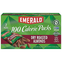 Load image into Gallery viewer, Emerald Nuts, Dry Roasted Almonds 100 Calorie Packs, 0.63 Ounce, 7 Count (Pack of 12)
