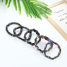 Load image into Gallery viewer, CASSIECA 12Pcs Magnetic Hematite Bracelets for Men Women Magnetic Therapy Bracelet Tiger Eye Rainbow Stone Beaded Bracelets Relieve Anxiety Bracelet
