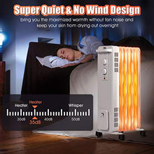Load image into Gallery viewer, PETSITE Oil Filled Radiator Heater, 1500W Portable Space Heater with 3 Heating Modes &amp; Adjustable Thermostat, Tip-Over &amp; Overheat Protection, Electric Quiet Heater w/ Wheels for Home Office Indoor Use

