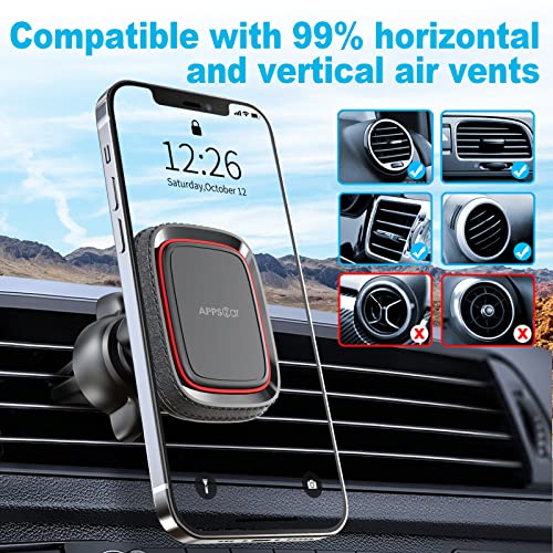 Load image into Gallery viewer, 2 Pack Magnetic Phone Car Mount, APPS2Car Car Phone Holder Mount Magnetic, Built in 6 Strong Magnets, Air Vent Cell Phone Holder for Car with Adjustable Secure Tightening System