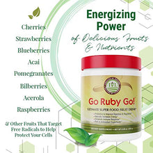 Load image into Gallery viewer, GO Ruby GO! - Nutritional Red Superfood Powder Juice, Loaded with 42 Plant-Based Antioxidants &amp; Fruit Extracts, Effective Probiotics, Fortifying &amp; Healthy Superior Energy, Better Immunity &amp; Digestion
