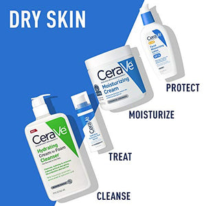 CeraVe Hydrating Cream-to-Foam Cleanser | Makeup Remover and Face Wash With Hyaluronic Acid | Fragrance Free | 19 Ounce