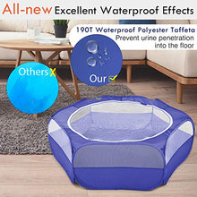 Load image into Gallery viewer, Pawaboo Small Animals Playpen, Waterproof Small Pet Cage Tent with Zippered Cover, Portable Outdoor Yard Fence with 3 Metal Rod for Kitten/Puppy/Guinea Pig/Rabbits/Hamster/Chinchillas, Indigo
