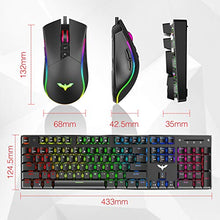 Load image into Gallery viewer, Mechanical Keyboard and Mouse, Havit Wired Gaming Keyboard Blue Switch 104 Keys Rainbow Backlit Keyboard and 7 Button Wired Mouse 4800 DPI for PC Computer Gamer (Black)
