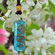 Load image into Gallery viewer, Orgone Pendant- Blue Aquamarine Healing Crystal based Orgone Pendant necklace with Orgone Energy-Emf Protection-Inner Growth-Psychic Strength Booster
