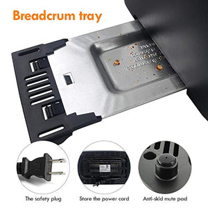 Toaster 2 Slice, Stainless Steel Bread Toaster, Extra Wide Slot Toaster with Bagel Gluten-Free Cancel Function 6-Shade Setting, Black