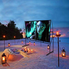 Load image into Gallery viewer, Projector Screen with Stand Foldable Portable Movie Screen 100 Inch（16：9）, HD 4K Double Sided Projection Screen Indoor Outdoor Projector Movies Screen for Home Theater (100 Inch) …
