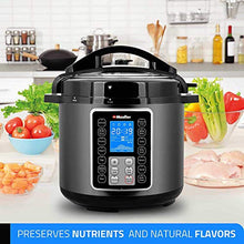 Load image into Gallery viewer, Mueller UltraPot 6Q Pressure Cooker Instant Crock 10 in 1 Pot with German ThermaV Tech, Cook 2 Dishes at Once, BONUS Tempered Glass Lid incl, Saute, Steamer, Slow, Rice, Yogurt, Maker, Sterilizer

