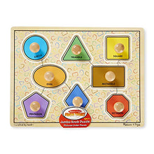 Load image into Gallery viewer, Melissa &amp; Doug Deluxe Jumbo Knob Wooden Puzzle - Geometric Shapes (8 pcs)
