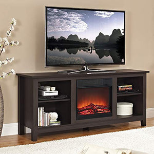 Walker Edison W58FP18ES Fireplace TV Stand , Espresso, 58"