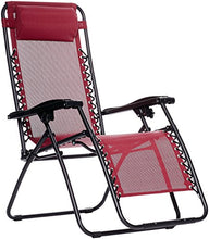 Load image into Gallery viewer, AmazonBasics Outdoor Zero Gravity Lounge Folding Chair, Burgundy
