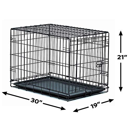 Load image into Gallery viewer, New World 30" Folding Metal Dog Crate, Includes Leak-Proof Plastic Tray; Dog Crate Measures 30L x 19W x 21H Inches, For Medium Dog Breeds