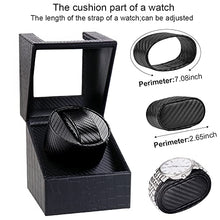 Load image into Gallery viewer, Automatic Single Watch Winder in Wood Shell and Black Leather, Japanese Quiet Motor (PU crocodile skin)
