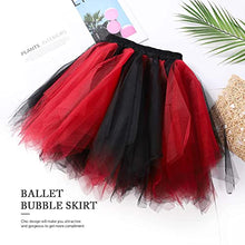 Load image into Gallery viewer, Nicute Tutu Skirt Dance Tulle Skirts Elastic Tutu Costume Halloween Ballet Skirt for Women and Girls (Black and Red)
