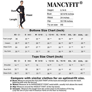 MANCYFIT Thermal Underwear for Women Long Johns Set Fleece Lined Ultra Soft Black X-Large