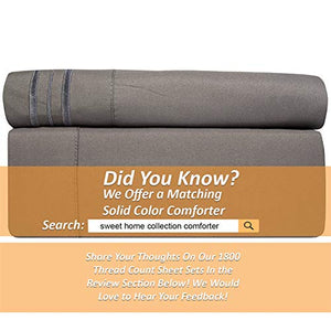 1800 Thread Count Sheet Set – Soft Egyptian Quality Brushed Microfiber Hypoallergenic Sheets – Luxury Bedding Set with Flat Sheet, Fitted Sheet, 2 Pillow Cases, Queen, Gray