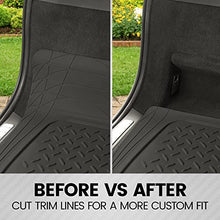 Load image into Gallery viewer, BDK-MT-785 Heavy Duty Cargo Liner Floor Mat-All Weather Trunk Protection, Trimmable to Fit &amp; Durable HD Rubber Protection for Car SUV Sedan Auto - Black
