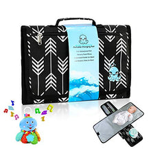 Load image into Gallery viewer, Portable Baby Changing Pad + Octopus Toy Bundle - Large Waterproof Diaper Changing Table Contoured Mattress with Soft Memory Foam Pillow – Travel-Friendly Infant Change Station Mat Set for Mom &amp; Dad
