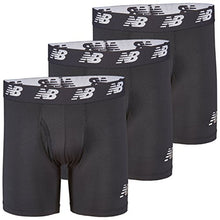 Load image into Gallery viewer, New Balance Men's 6" Boxer Brief Fly Front with Pouch, 3-Pack, Black/Black/Black, X-Large
